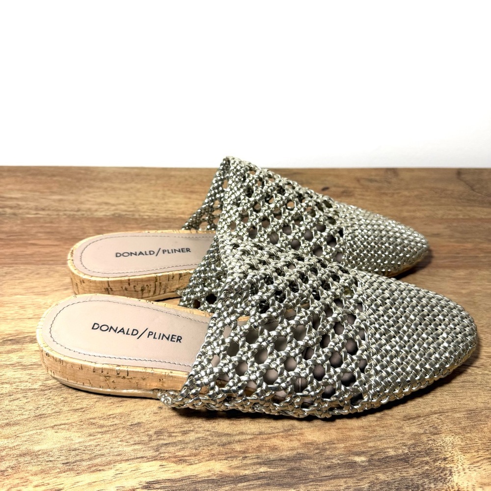 Donald J. Pliner Gold Mules